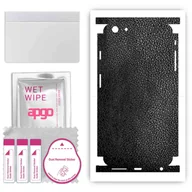 Szkła hartowane na telefon - Folia naklejka skórka strukturalna na TYŁ+BOKI do Apple iPhone 6 Plus - Skóra Czarna - apgo SKINS - miniaturka - grafika 1