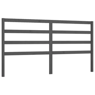 Lumarko Wezgłowie łóżka, szare, 206x4x100 cm, lite drewno sosnowe - Inne meble do sypialni - miniaturka - grafika 3