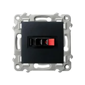 Gniazdka elektryczne - Ospel Szafir czarny metalik - Gniazdo głośnikowe pojedyncze GG-1Z/m/33 - miniaturka - grafika 1