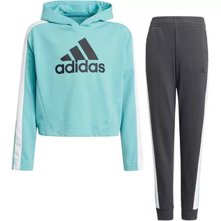 Dresy i komplety dla dziewczynek - Dres młodzieżowy ColorBlock Crop Top Adidas - grafika 1