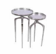 Ławy i stoliki kawowe - Zestaw stolików dekoracyjnych INTERIOR Loop, srebrne, 59 cm, 2 szt. - miniaturka - grafika 1