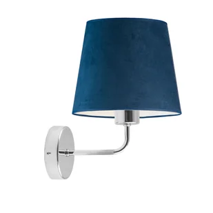 Kinkiet do czytania nad łóżko RIMINI VELUR z granatowym, welurowym abażurem - Lampy ścienne Kinkiet do czytania nad łóżko RIMINI VELUR z granatowym, welurowym abażurem - Lampy ścienne - miniaturka - grafika 1