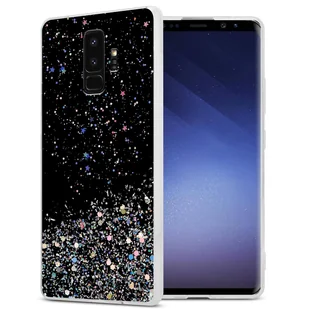 Pokrowiec Do Samsung Galaxy S9 PLUS Etui w Czarny z Brokatem Glitter Obudowa Case Cover TPU Cadorabo - Etui i futerały do telefonów - miniaturka - grafika 1