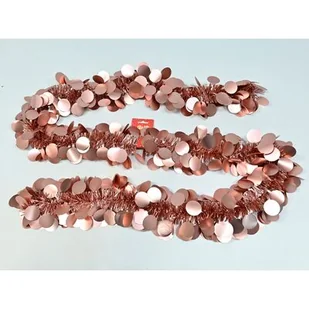 Łańcuch choinkowy 13 cm x 2 m pudrowy róż - Ozdoby bożonarodzeniowe - miniaturka - grafika 1