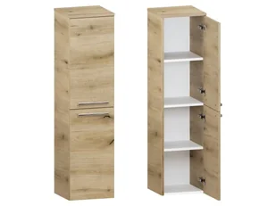 Słupek Łazienkowy ATHD 35 cm 2D Prawy - Dąb Evoke Coast Mat - Uchwyty Chromowane - Szafki łazienkowe - miniaturka - grafika 1