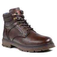 Botki męskie - Buty męskie zimowe Wrangler Morgan ocieplane brązowe za kostkę wysokie-43 - miniaturka - grafika 1