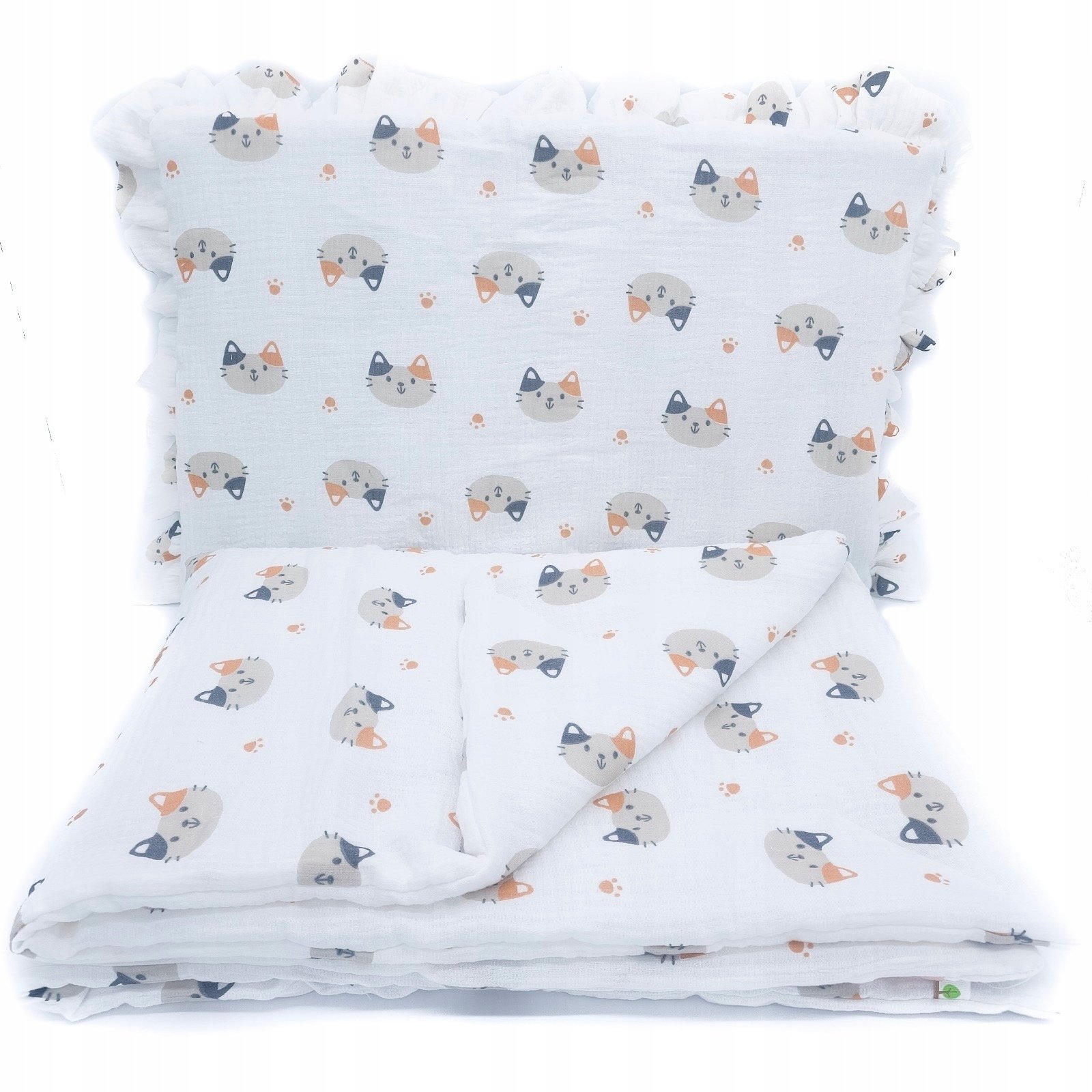 Komplet Pościel Muślinowa Z Falbanką Z Wypełnieniem 100 x 135 CM 2 Elementy