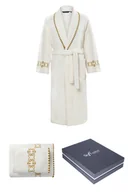 Szlafroki męskie - Unisex szlafrok MONDRIAN + ręczniki + pudełko M Śmietankowy - miniaturka - grafika 1