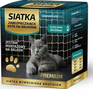 Pozostałe akcesoria dla kotów - Linarem SiatkiSieci ZESTAW SIATKA NA BALKON 6x3m Z DRUCIKIEM PREMIUM DLA KOTA BEZ WIERCENIA - miniaturka - grafika 1