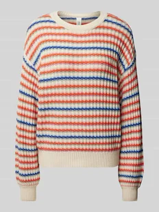 Sweter z dzianiny z obniżonymi ramionami model ‘BOOGIE’ - Swetry damskie - miniaturka - grafika 1