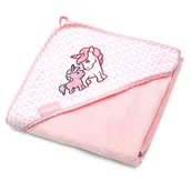 Okrycia kąpielowe dla dzieci - BabyOno 346/01 Okrycie kąpielowe bambusowe z kapturkiem RÓŻOWE 100/100 ręcznik kąpielowy 45797 - miniaturka - grafika 1