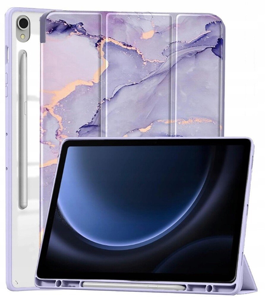 Etui na tablet SUPERO Etui z klapką SUPERO do Samsung Galaxy Tab S10 Lite / Tab S10 FE / Tab S9 / Tab S9 FE, fioletowe marmur 1