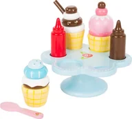 Zabawki AGD - Small Foot 11110 stojak na lód waflowy lód z sosem dzieci od 2 lat, wszystkie materiały są wykonane z litego drewna zabawki, wielokolorowy - miniaturka - grafika 1