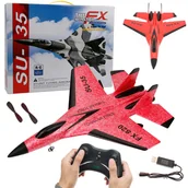 Zabawki zdalnie sterowane - Zdalnie sterowany piankowy Myśliwiec RC FX-820 (czerwony) - miniaturka - grafika 1