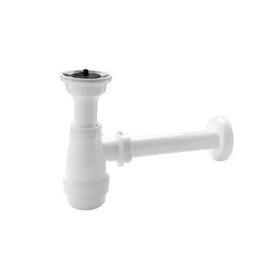 Syfon umywalkowy butelkowy odejście proste, sitko nierdzewne, korek PCV - Syfony - miniaturka - grafika 1