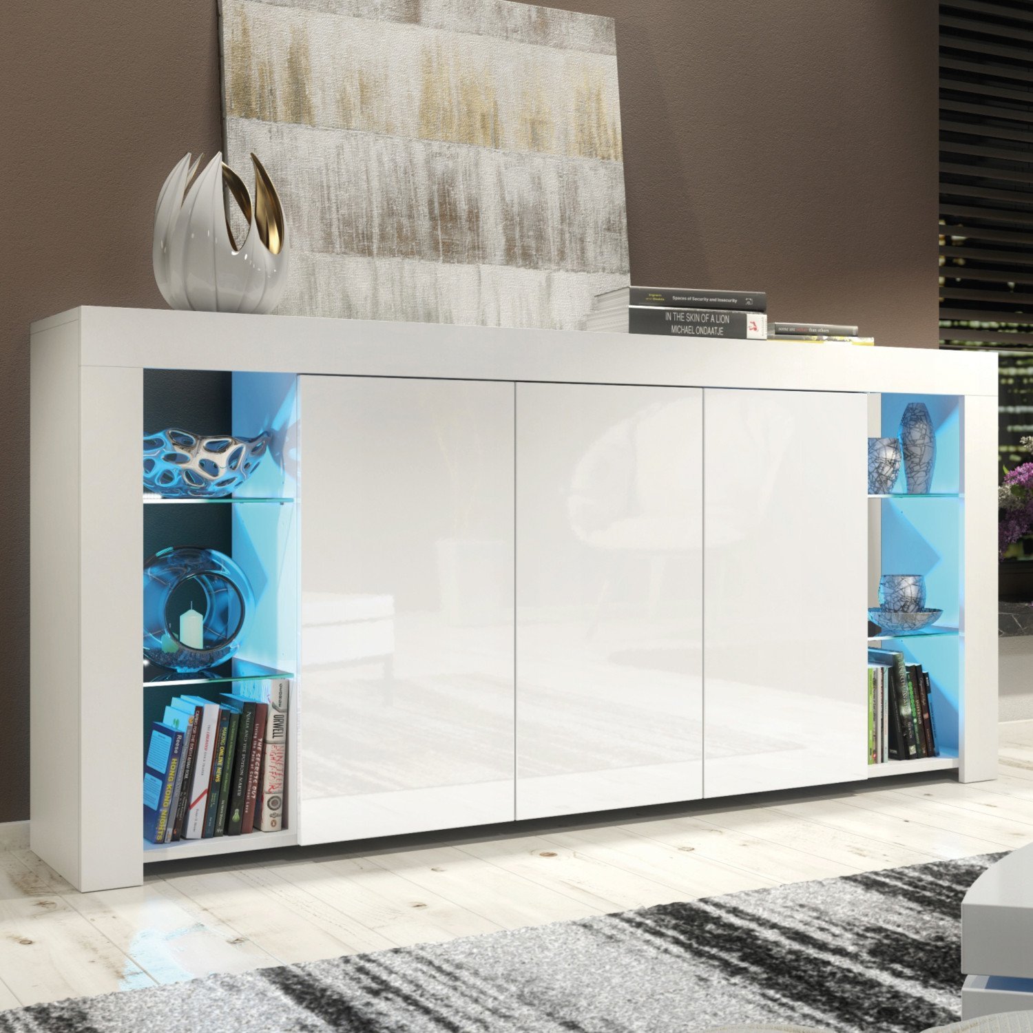 Komoda Eden 164cm RTV ONE FURNITURE - Biały Laminat & Połysk