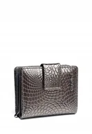 Portfele - Portfel Damski Skóra Naturalna Lakierowany LUIGISANTO Czerwony Zgrabny - miniaturka - grafika 1