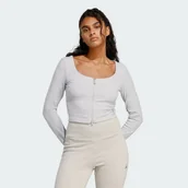 Swetry damskie - Kardigan Seasonal Essentials Rib - Adidas - miniaturka - grafika 1