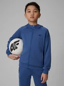 Bluzy dla chłopców - 4F Bluza sportowa regular z kapturem chłopięca - granatowa 158/164 (12-14 lat) - miniaturka - grafika 1