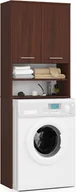 Szafki łazienkowe - Szafka łazienkowa nad pralkę: dwoje drzwi, cztery półki, kolor: wenge, wymiary mebla: szer. 64 cm, wys. 180 cm, gł. 30 cm - miniaturka - grafika 1