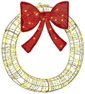 Ozdoby bożonarodzeniowe - vidaXL Wianek z 60 diodami LED Ciepła biel 75 cm PET - miniaturka - grafika 1