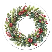 Pasmanteria - Haft krzyżykowy - Zestaw do haftu - Zimowy wianek - miniaturka - grafika 1