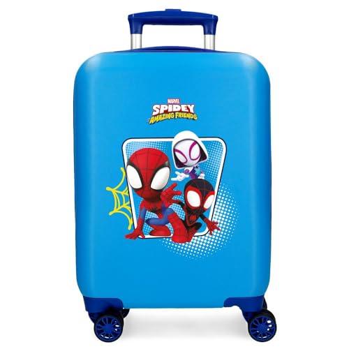 Joumma Marvel Spidey Team Up walizka kabinowa niebieska 33 x 50 x 20 cm sztywne zapięcie szyfrowe z boku ABS 28,4 L 2 kg 4 koła podwójny bagaż ręczny, Niebieski, walizka kabinowa