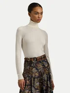 Swetry damskie - Lauren Ralph Lauren Golf 200940470001 Écru Slim Fit - miniaturka - grafika 1