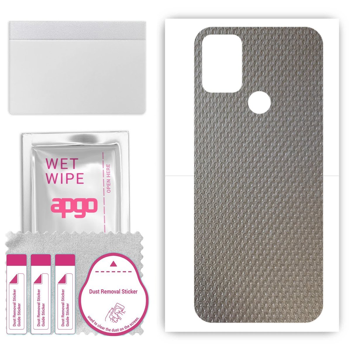 Folia naklejka skórka strukturalna na TYŁ do HTC Wildfire E2 Plus - Aluminium krople - apgo SKINS