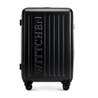 Walizki - Średnia walizka z ABS-u z tłoczonym logo czarna - miniaturka - grafika 1