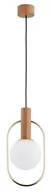 Lampy sufitowe - Stylowa lampa wisząca z drewnem i złotem AL 61152 z serii MODI - miniaturka - grafika 1