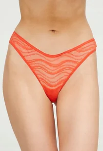 Calvin Klein Majtki Stringi Damskie Koronkowe Czerwone M 0Z4A5_D* M 0_4 - Majtki damskie - miniaturka - grafika 1