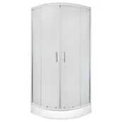 Kabiny prysznicowe - Kabina prysznicowa z brodzikiem 1/4 koła Malibu 90x90x204 cm chromowana Kerra - miniaturka - grafika 1