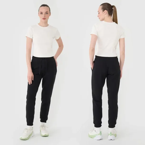Spodnie Damskie 4F Joggery Dresowe Dresy Modne Czarne 4FWMM00TTROF1138 XXL