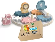 Zabawki sensoryczne - DREWNIANE zabawki Sensoryczne KOŁA ZĘBATE zębatki tryby trybiki MONTESSORI Viga 18m+ montessori - miniaturka - grafika 1