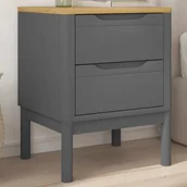 Szafki nocne - vidaXL Szafka nocna szara 45x39x57 cm lite drewno sosnowe - miniaturka - grafika 1