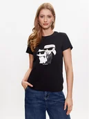 Koszulki i topy damskie - KARL LAGERFELD T-Shirt Ikonik 2.0 230W1704 Czarny Regular Fit - miniaturka - grafika 1