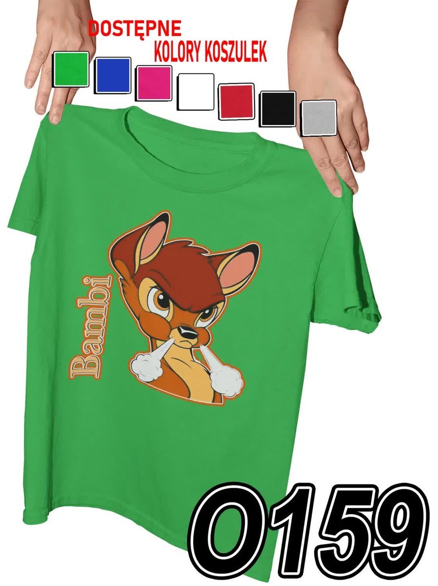 Koszulka Dziecięca Z Nadrukiem Bambi Jelonek Bajki - L 146-152