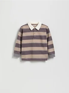 Reserved - Bawełniany longsleeve polo - brązowy - Bluzki dla niemowląt - miniaturka - grafika 1