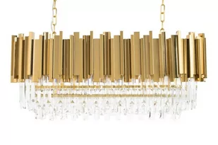 KingHome Lampa wisząca IMPERIAL LONG GOLD 90 LED stal kryształ DW-D5689S.GOLD - Lampy sufitowe - miniaturka - grafika 1