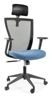 Fotele i krzesła biurowe - Fotel Obrotowy Q-328H Czarny / Niebieski - miniaturka - grafika 1
