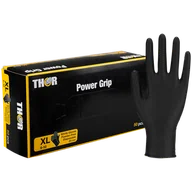 Rękawiczki jednorazowe - Thor Power Grip, rękawice nitrylowe, niejałowe, bezpudrowe, czarne, rozmiar XL, 50 sztuk - miniaturka - grafika 1