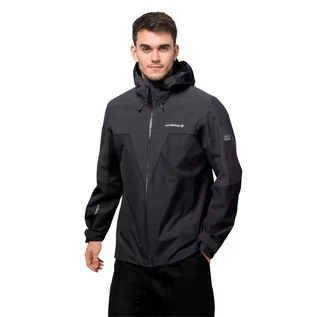 Kurtki męskie - Jack Wolfskin Męska kurtka przeciwdeszczowa DNA RHAPSODY JACKET M phantom 1114911_6350 - grafika 1