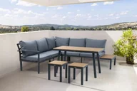 Meble ogrodowe - Zestaw Mebli Ogrodowych Wypoczynkowych HAMILTON Narożnik Stolik na Taras - miniaturka - grafika 1