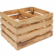 Skrzynie ogrodowe - Skrzynka Szeroka Naturalna 50x40xH30CM z Przegrodą na Kółkach - miniaturka - grafika 1