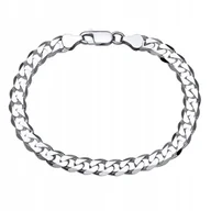 Bransolety męskie - Bransoletka Męska Srebrna Pancerka Srebro 925 Diamentowana 6Mm Pełna - miniaturka - grafika 1