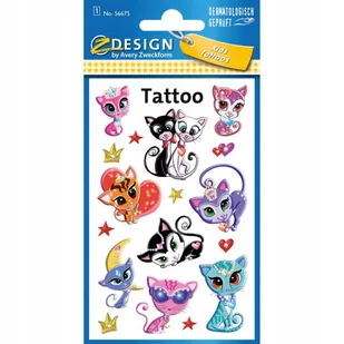Naklejki tatuaże dla dzieci KOTY 56675 Z-DESIGN KIDS TATTOO AVERY ZWECKFORM - Zabawki kreatywne - miniaturka - grafika 1