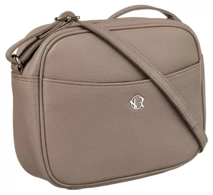 Torebka damska crossbody na ramię listonoszka ze skóry naturalnej torebka miejska na suwak Rovicky, ciemny beż - Torebki damskie - miniaturka - grafika 1