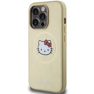 Oryginalne Etui IPHONE 13 PRO MAX Hello Kitty Hardcase Leather Kitty Head MagSafe (HKHMP13XPGHCKD) złote - Etui i futerały do telefonów - miniaturka - grafika 2