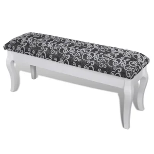 vidaXL Stylowa ławeczka do toaletki, 2-osobowa, 110cm, czarna - Ławki do przedpokoju - miniaturka - grafika 1